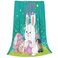 thumbnail image 2 of Fuzoiu Happy easter Print Ultra-Soft Micro Fleece Blanket,All Seasons Flannel Throw, Lightweight Blanket for Bed, Sofa, Couch, Movie Night, Camping, and Travel-40"x30", 2 of 7