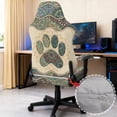 thumbnail image 4 of Jiueut Boho Mandala Dog Paw Print Gaming Chair Cover with Armrest Cover, Stretchable Protection for Computer Chair Anti-Dust Reclining Gaming Chair Slipcover with Elastic Bottom, 4 of 7