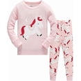 thumbnail image 1 of Conjunto de pijama navideño para niñas, ropa de dormir para bebés, ropa de dormir con estampado de animales, pijama de invierno de manga larga, conjunto de 2 piezas, regalo de Navidad para niños, 1 of 5