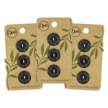 UPC: 0072879307870 | Dritz Recycled Polyester Round Button 18mm Black 3 Pack (9 Count)