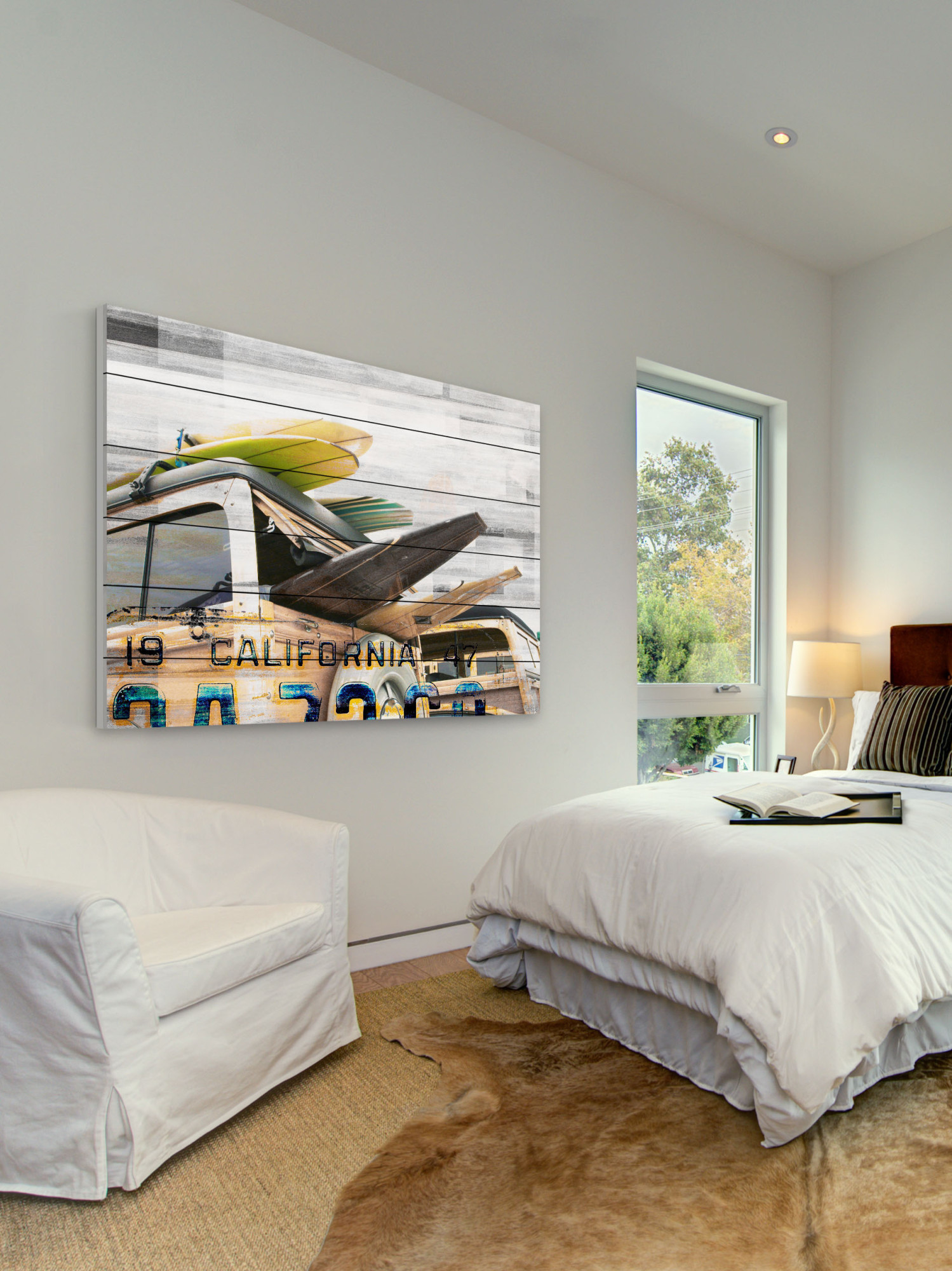 Parvez Taj "Cali Day" Print on White Wood