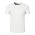 thumbnail image 4 of MIXUE Shirts For Men Summer Solid Color Jacquard Round Neck Short Sleeve Casual Pullover Tops Tshirts Activewear,White,XL, 4 of 5