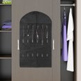 thumbnail image 3 of 32 bolsillos doble cara joyería collares pendientes bolsa de almacenamiento armario colgante de pared negro, 3 of 8