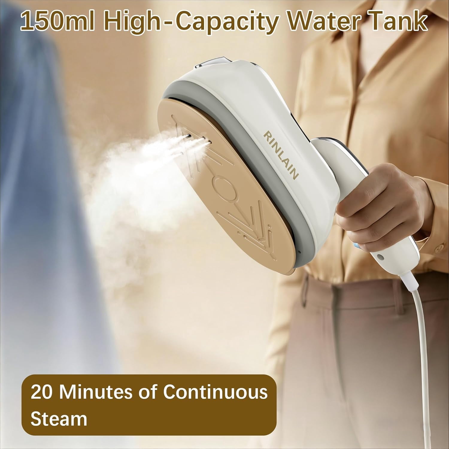 Steamer for Clothes, 2-in-1 Garment Steamer & Steam Iron for Clothes, 1200W Travel Steamer for Clothes, Max 25g/min Steam, Handheld Steamer & Portable Iron for Quick Wrinkle Removal, 110-120V