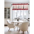 thumbnail image 2 of Christmas Valances for Windows, Red Santa Claus Xmas Gnome Snowflakes Beige Light Filtering Window Treatment Valances, Rod Pocket Small Curtains for Kitchen/Bathroom, 60"x14", 2 of 9