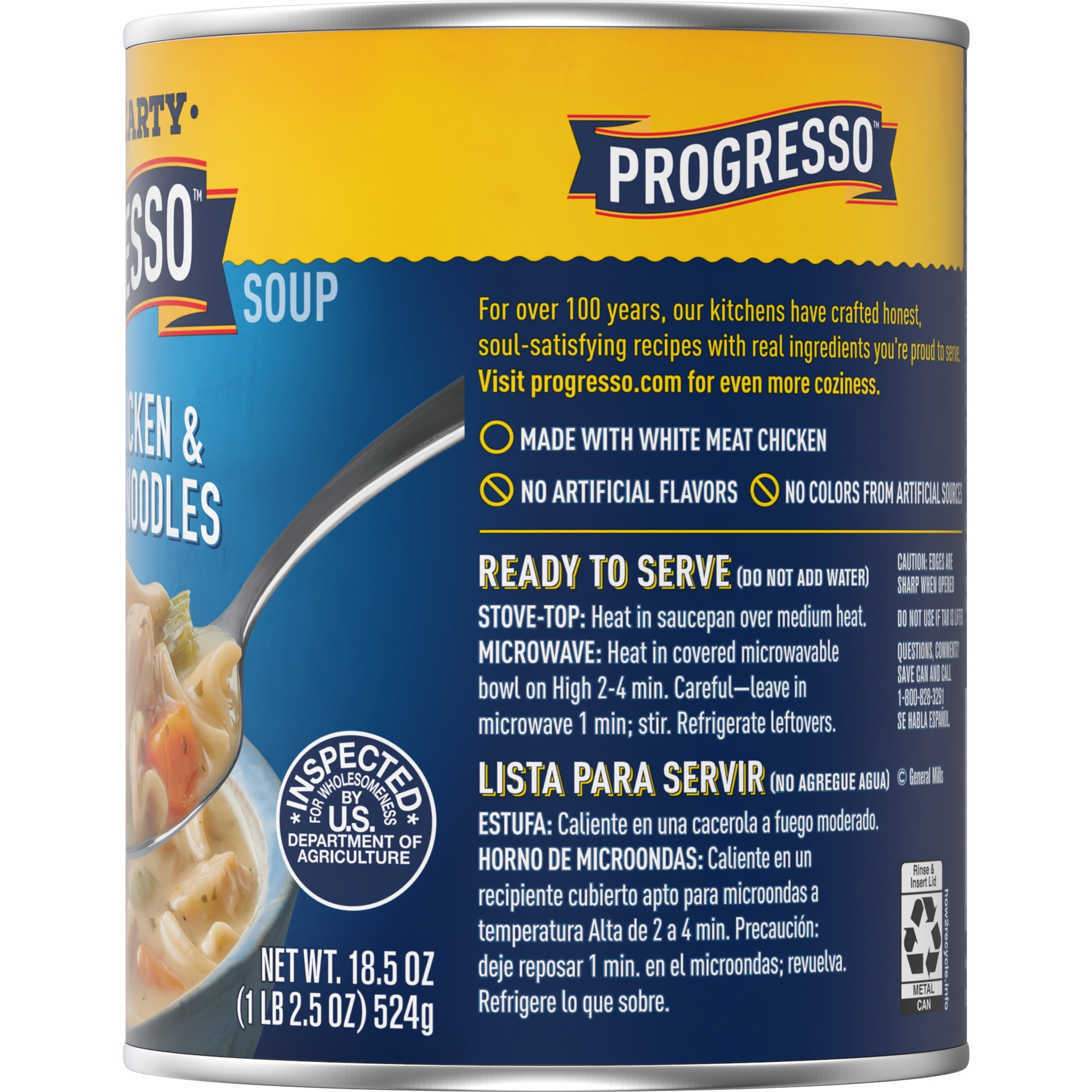 (12 pack) Progresso Creamy Chicken and Homestyle Noodles Soup, Rich and Hearty Canned Soup, 18.5 oz