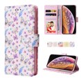 thumbnail image 4 of Wallet Case for iPhone XS/X 5.8 Inch with Card Slots Magnetic Clasp Wrist Strap Cover, Premium PU Leather Soft TPU Shockproof Flower Pattern Bronzing Kickstand Flip Folio Phone Case,Butterfly Flower, 4 of 8