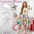 thumbnail image 5 of FKELYI Bohemian Floral Print Ruffle Twirly Dress for Girl Long Sleeve Crew Neck Casual Dress for Party Holiday Spring Fall Playwear for 3-14 Y Girls, 7-8 Y, 5 of 6