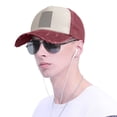 thumbnail image 5 of Checkerboard Chess Baseball Cap Distressed Adjustable Vintage Cotton Denim Hat for Women Men, 5 of 7