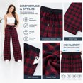 thumbnail image 3 of SHEWIN Womens Sweatpants Classic Plaid Straight Leg Trousers High Waist Baggy Workout Pants with Pockets, 3 of 7