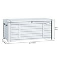 thumbnail image 3 of Dextrus 120 Gallon Outdoor Waterproof Resin Deck Box, White, Storage & Seating Function, 3 of 5