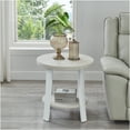 thumbnail image 2 of JERFIT Modern Round End Table with Bottom Shelf, White Finish, MDF Wood Accent Nightstand for Living Room, Bedroom, 2 of 5