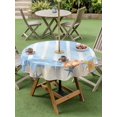 thumbnail image 4 of Outdoor Tablecloth with Umbrella Hole for Patio/Picnic/Party/Camping, Blue Ocean Waterproof Table Cloth Round Cover Washable, Summer Marine Shells Couch Starfish Beach Watercolor (Dia 54"), 4 of 8
