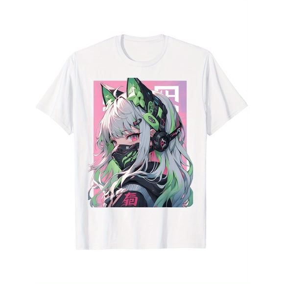 T Shirt Anime Aesthetic Cyberpunk Techwear Soft Breathable Summer Casual Harajuku Style with Lettering & Anime Characters
