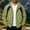 Army Green, variant on Men Color Block Hooded Windbreaker Jacket Contrast Panel Zip Pockets Lightweight Casual Outdoor Outerwear