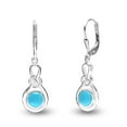 thumbnail image 6 of LeCalla 925 Sterling Sliver Light-Weight 6MM Turquoise Gemstone Leverback Infinity Drop Dangle Earrings for Women and Teen 35MM, 6 of 8