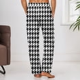 thumbnail image 4 of Men Pajama Pants Comfy Pj Bottom with Pockets Stretch Plaid Sleepwear Lounge Pant Wide Leg Palazzo Stretch Drawstring Bottoms | Relaxed Fit | Elastic Waistband | Breathable (Black-J, XXL), 4 of 6