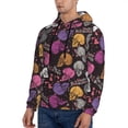 thumbnail image 3 of Kdxio Halloween Skeleton Print Mens Casual Hooded Collar Drawstring Hoodies Pullover Sweatshirts Casual Long Sleeve Shirts-XX-Large, 3 of 7