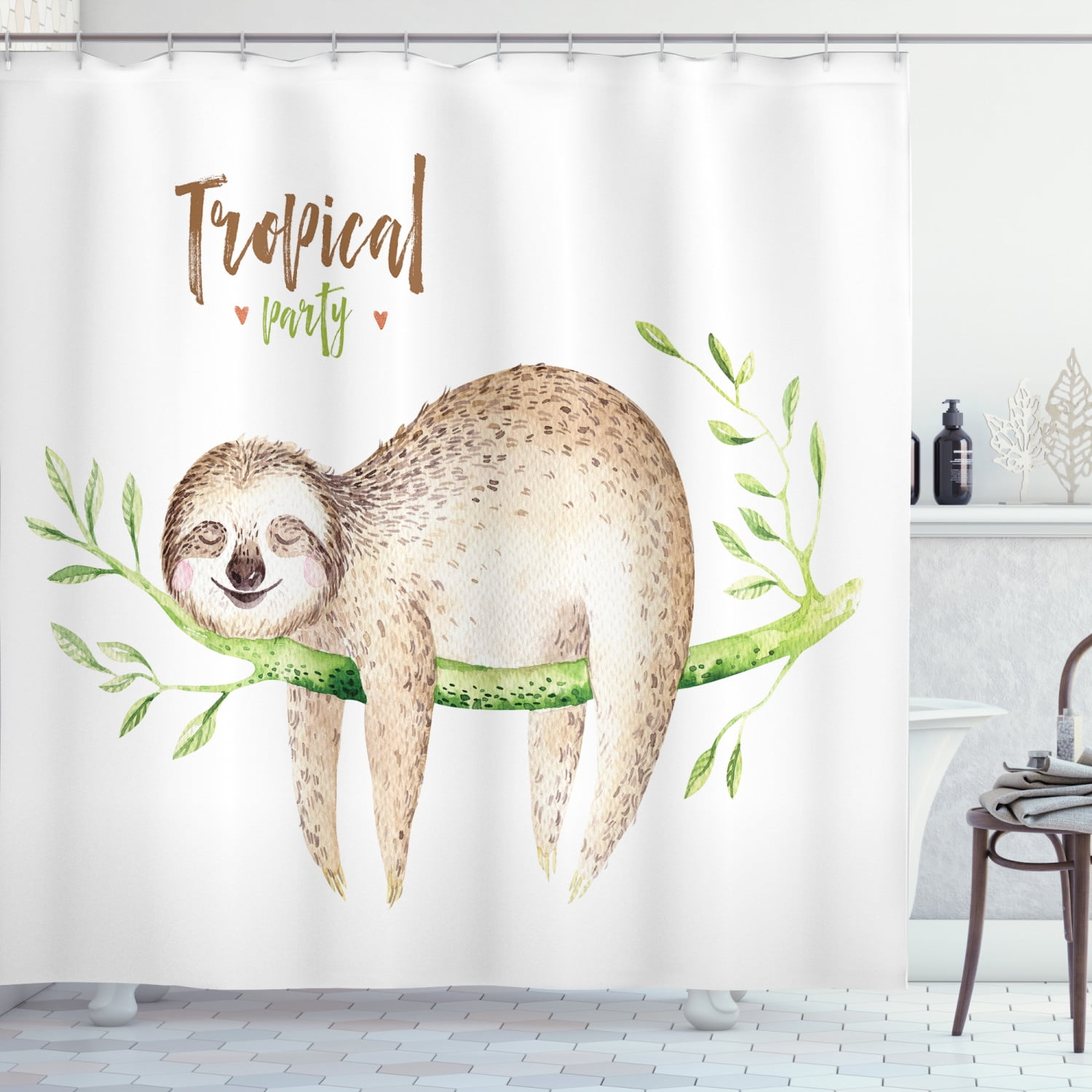 Sloth shower curtain deals