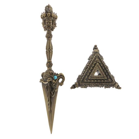 Amuleto Buddhista Tibetano Dorje Vajra In Ottone - Decorazione Spirituale E Da Collezione - Foto 10