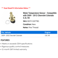 thumbnail image 2 of Water Temperature Sensor - Compatible with 2009 - 2012 Chevy Colorado 5.3L V8 2010 2011, 2 of 2