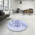 thumbnail image 4 of Ahgly Company Machine Washable Indoor Round Transitional Lavender Blue Area Rugs, 6' Round, 4 of 7