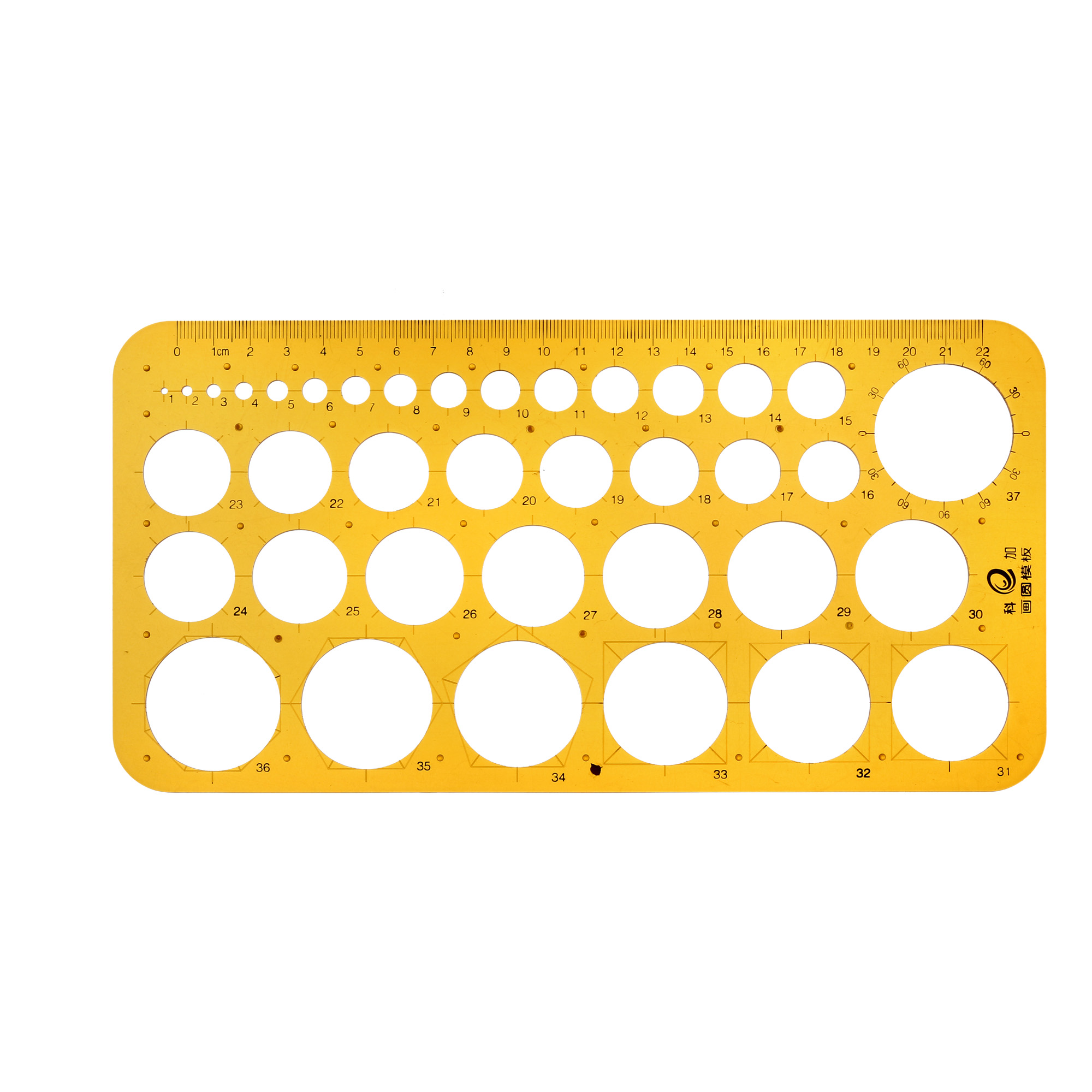 Uxcell 22cm Plastic Geometric Drawing Template Measuring Ruler Round