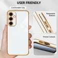thumbnail image 3 of Compatible with Samsung Galaxy A55 5G Case Cute Luxury Plating Design for Women Girly, Soft TPU Shockproof Reinforced Corners Protective Phone Case for Galaxy A55 5G 6.6", White, 3 of 12