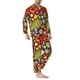 thumbnail image 2 of Balery Hippie Peace Love Pijama para Hombre de Dos Piezas con Manga Larga, Conjunto de Dormir y Descanso Suave con Bolsillos-Large, 2 of 7