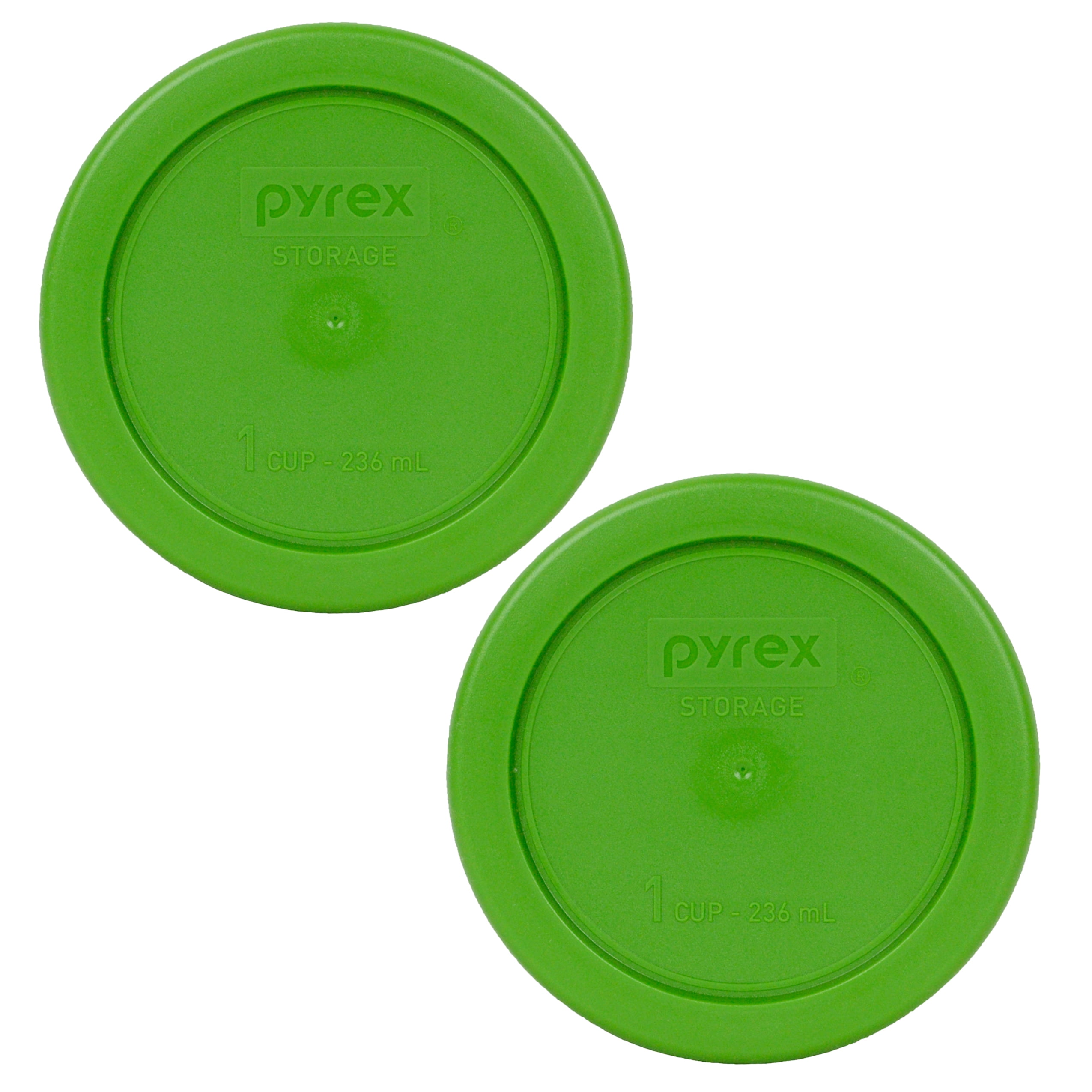 Pyrex 7202PC Lawn Green Food Storage Plastic Replacement Lid Cover (2