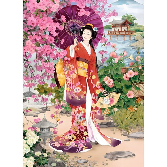 Paint by Numbers Kit for Adults -Japanese Style Girls - Beginner DIY Color by Number Set on Canvas Acrylic Oil Paintings Crafts, Gifts, Home Wall Decor (12 X 16 inches)-