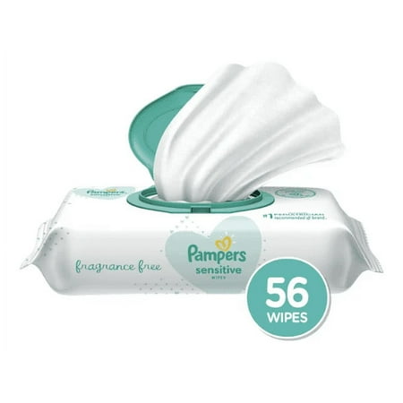 Pampers Sensitive Baby Wipes; Pop-Top Character; 56 Count