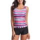 thumbnail image 1 of Traje De Baño De Mujer, Traje De Baño Con Estampado De Rayas De Cuello Redondo Slim Fit Para Fiesta En La Playa, 1 of 7