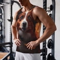 thumbnail image 5 of Gukieu Cute Maple Leaf Puppy Print Men's Quick Dry Fitness Vest, Round Neck Sleeveless Fitness Bodybuilding Top-Large, 5 of 7