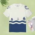 thumbnail image 4 of Nautical Ocean Waves T Shirts Basic T-Shirt Short Sleeve Ladies Tee Shirt Summer Graphic Clothing, 4 of 7