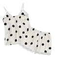thumbnail image 4 of BRICH Women's 2 Piece Polka Dot Printed Satin Lace Cami Top and Shorts Pajama Set White XL, 4 of 5