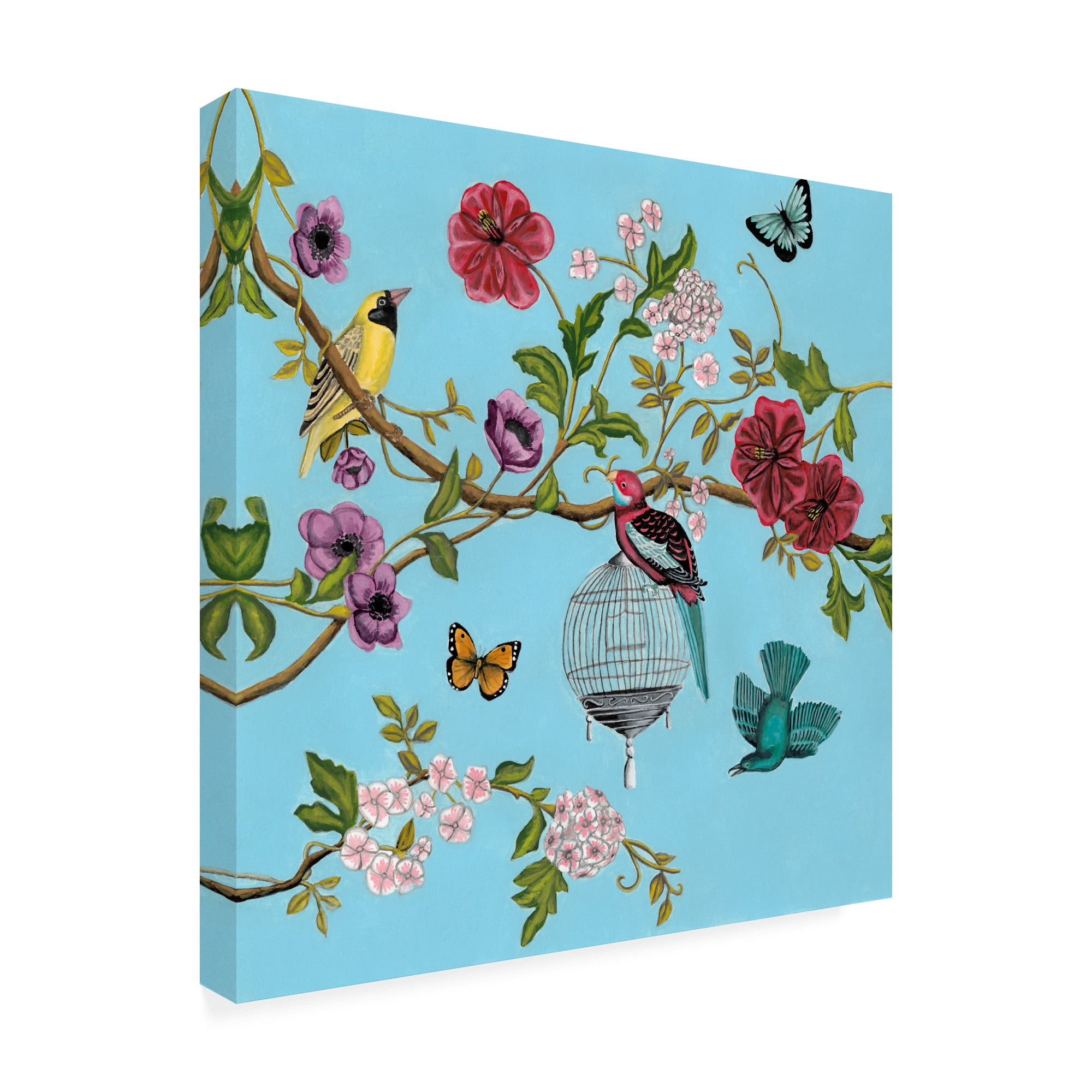 Trademark Fine Art 'Bird Song Chinoiseries II' Canvas Art by Naomi McCavitt
