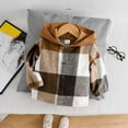 thumbnail image 2 of Zshosam Boys Jackets Boys Outwear Warm Coat Kids Toddler Baby Boys Autumn Winter Plaid Long Sleeve Cardigan Jacket Clothes Size 9 12 Months,(Brown 9-12 Months), 2 of 7
