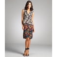 thumbnail image 1 of $388 BCBG Max Azria AMALIA Bordeaux Combo Robe en Soie à Col en V ( 4 ), 1 of 1