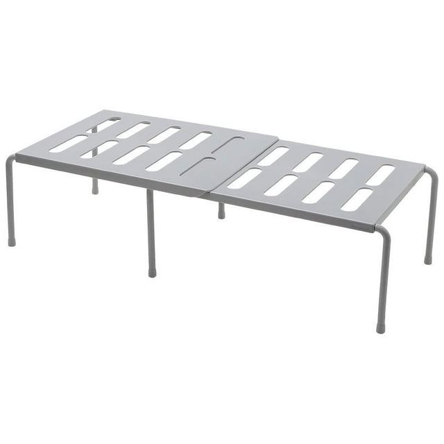 Estante de gabinete expandible, organizador de encimera, soporte de almacenamiento para armario, estante de especias, estante de almacenaje para cocina, gris