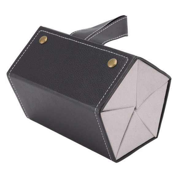 Estuche plegable para anteojos, caja de exhibición para anteojos de sol, estuche organizador para de sol, múltiples ranuras multifuncionales, para de viaje de cuero(Negro)