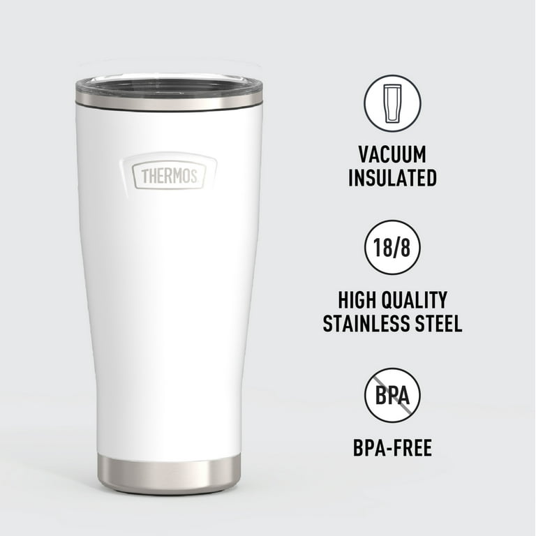 Thermos Stainless Steel Tumbler, w/ Slide Lock Lid, White, 24 oz