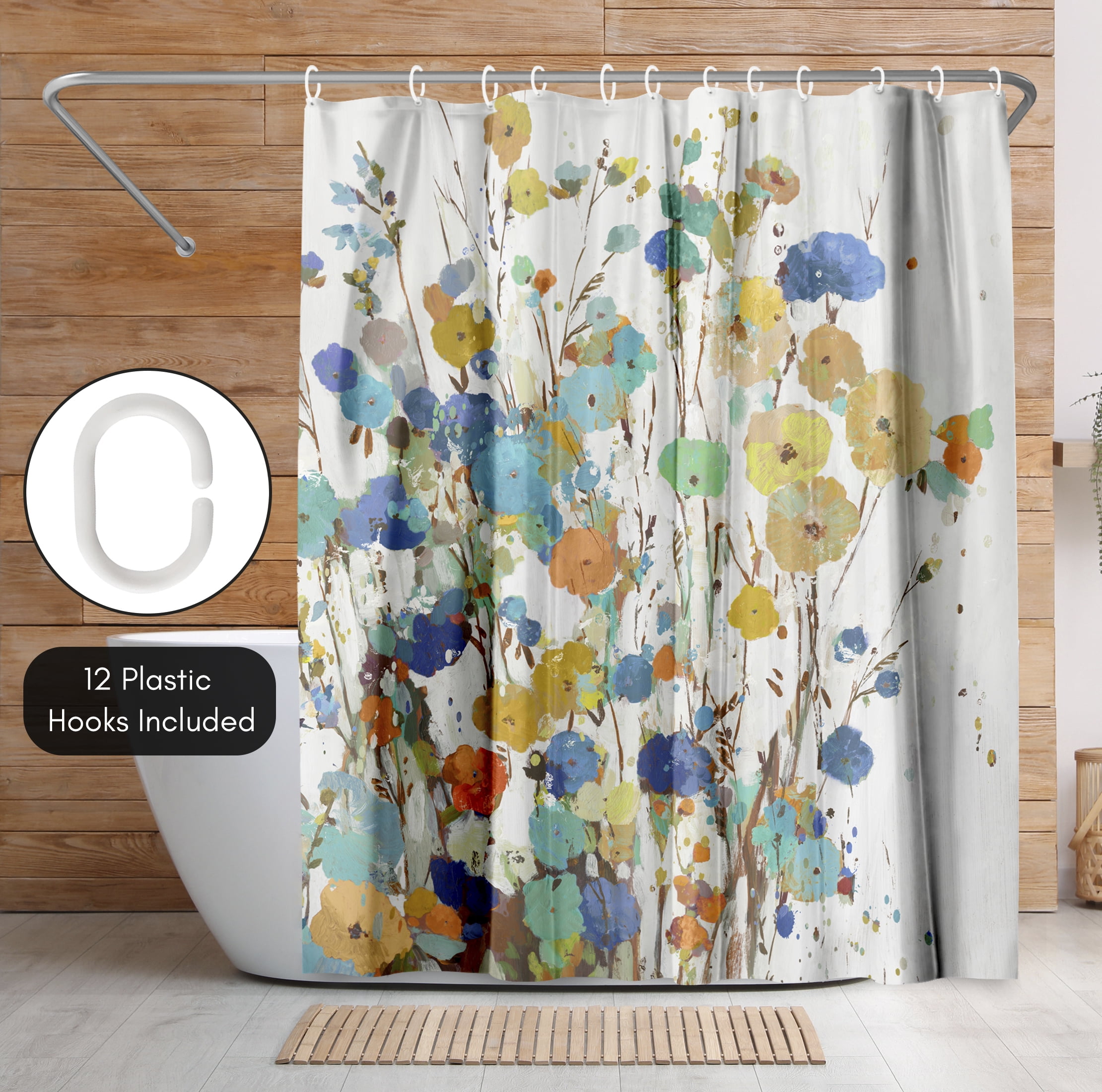 Americanflat 71" x 74" Shower Curtain, Spring Garden I by PI Creative Art