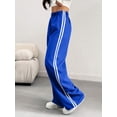thumbnail image 3 of Women's Side Stripe Wide Leg Track Pants, Elastic Waist Loose Fit Sweatpants for Gym, Workout, Everyday & Athleisure Wear, 3 of 6