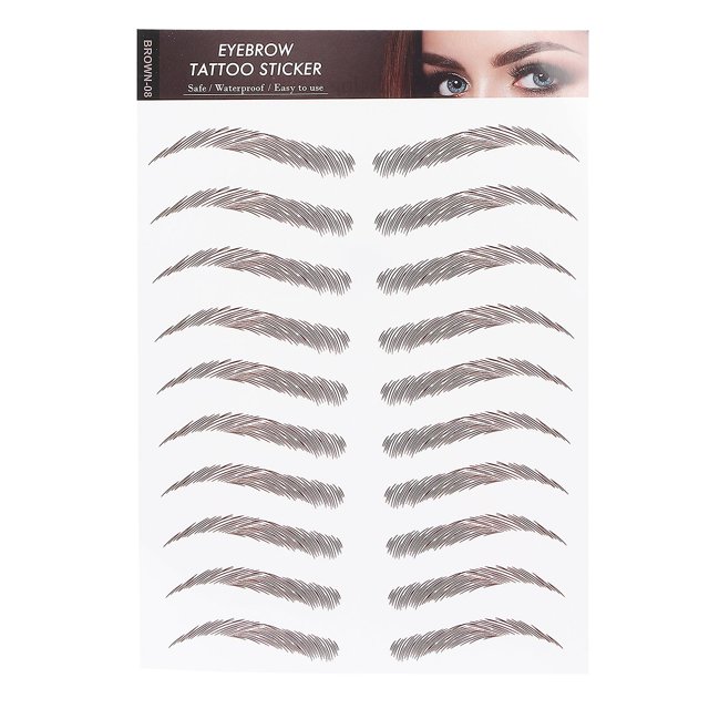 Autocollant de tatouage de sourcils professionnel et imperméable, autocollant de transfert de sourcils pour femmes, BROWN-08