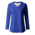 thumbnail image 4 of Diufon Plus Size Womens Blouses Fall Casual Solid Color Tunics V Neck Long Sleeve Comfortable Tops, 4 of 4