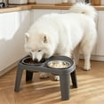 thumbnail image 5 of SouMaox Elevated Dog Bowl Stand, Stainless Steel Double Bowl Feeding Table for Medium Large Breeds, Raised Design for Comfortable Eating, Easy Clean Pet Dish Set, 10.62" x 11.02" x 19.68" Gray, 5 of 6