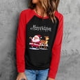 thumbnail image 2 of Camisas de manga larga ligeras con cuello redondo de Navidad para mujer Camisas de túnica de otoño para mujer Tops de otoño Pompotops  FGAJ10244, 2 of 6