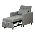 thumbnail image 3 of HOMCOM Convertible Sofa Lounger Chair Bed Multi-Functional Sleeper Recliner with Tufted Upholstered Fabric, Adjustable Angle Backrest, and Pillow, Grey, 3 of 10