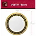 thumbnail image 4 of 100 Piece Royal Black and Gold Disposable Plastic Plates & Silverware Set Heavyweight Place Setting | Service For 20 Guests Includes 20 Dinner Plates 20 Dessert Plates 20 Forks 20 Spoons 20 Knives, 4 of 5